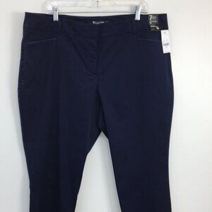 New York & Co 7th Avenue Design Studios Signature Fit Crop Navy Dress pant Sz 18